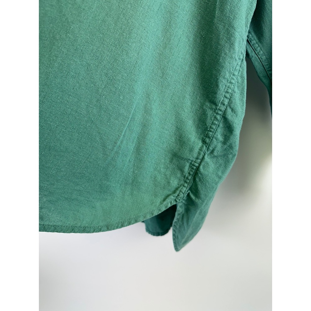 Universal Thread Button Down Green Linen Blend Relaxed Fit Long Sleeve Women XL - Picture 5 of 13